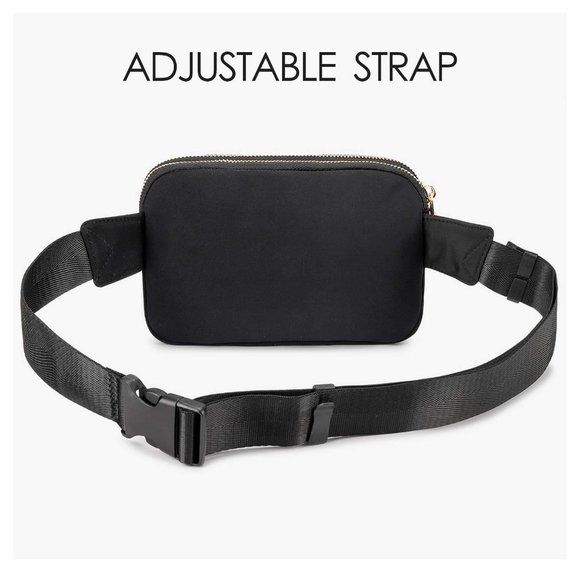 Black Crossbody Fanny Pack, Belt Bag with Adjustable Strap - Picture 5 of 8